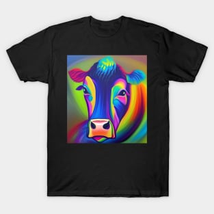 Rainbow Cow Painting T-Shirt